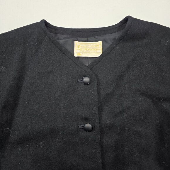 Pendleton Women's Black Button Blazer Jacket Size 10 Career Business Workwear - Picture 3 of 10